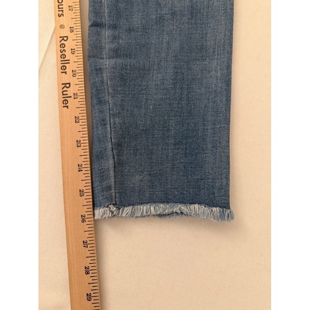 Democracy Seamless Ankle Skimmer Jeans Blue Distressed Raw Hem Size 6 B17560HSM - Picture 9 of 10